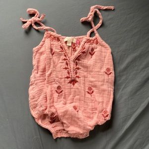 Pink chicken bubble romper 6-12 months